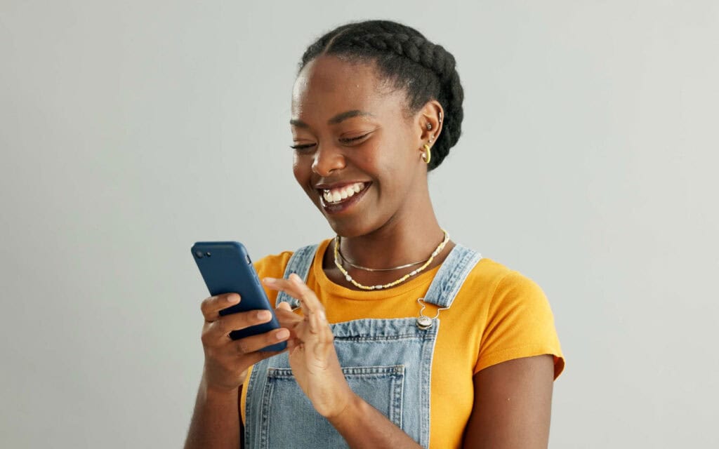 A woman finding a great instant loan