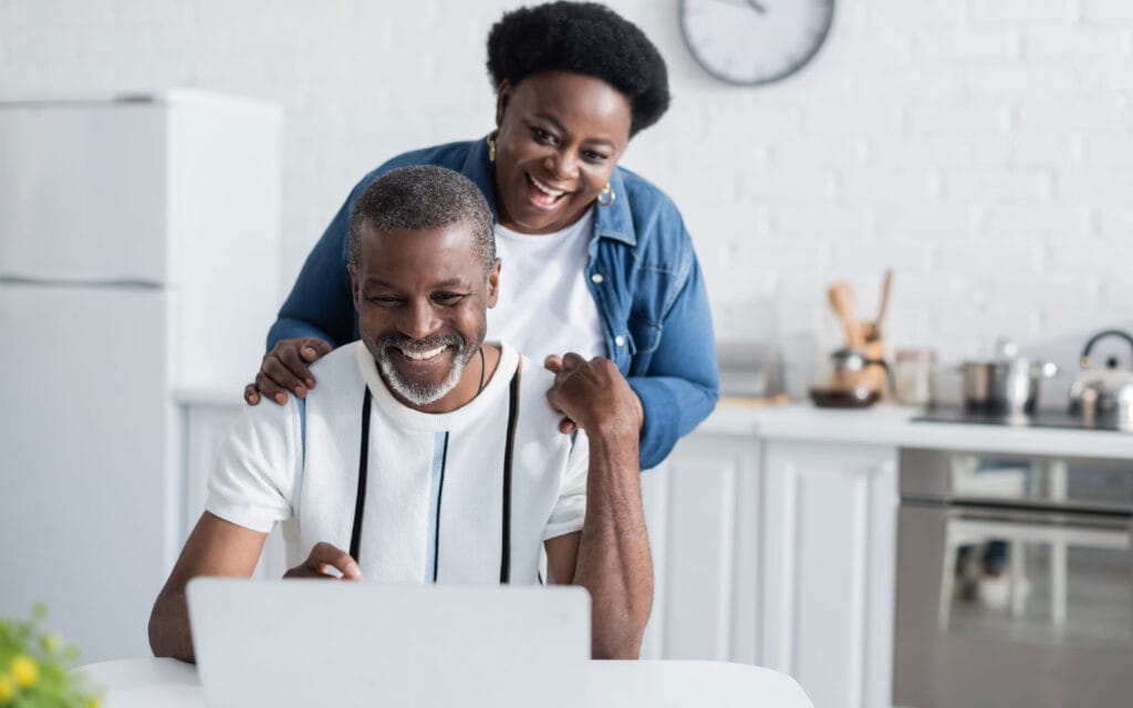 A couple excited they found the best personal loan option