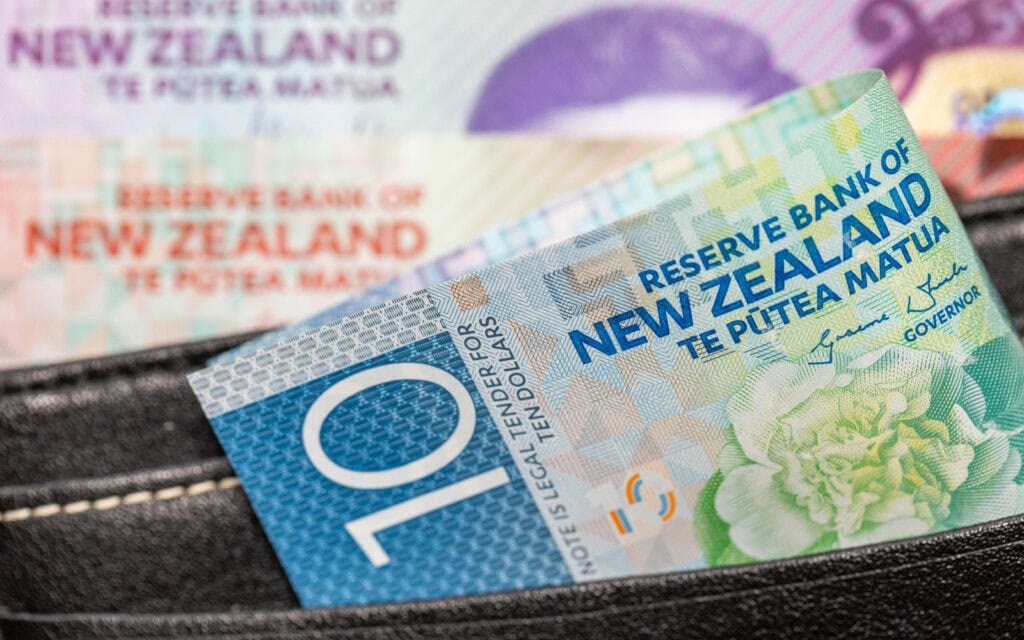 New Zealand cash in a wallet